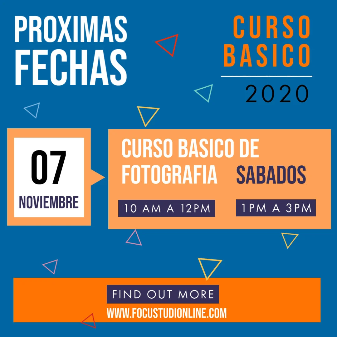 FECHA DE INICIO DE CURSOS DE FOTOGRAFIA NOVIEMBRE 2020