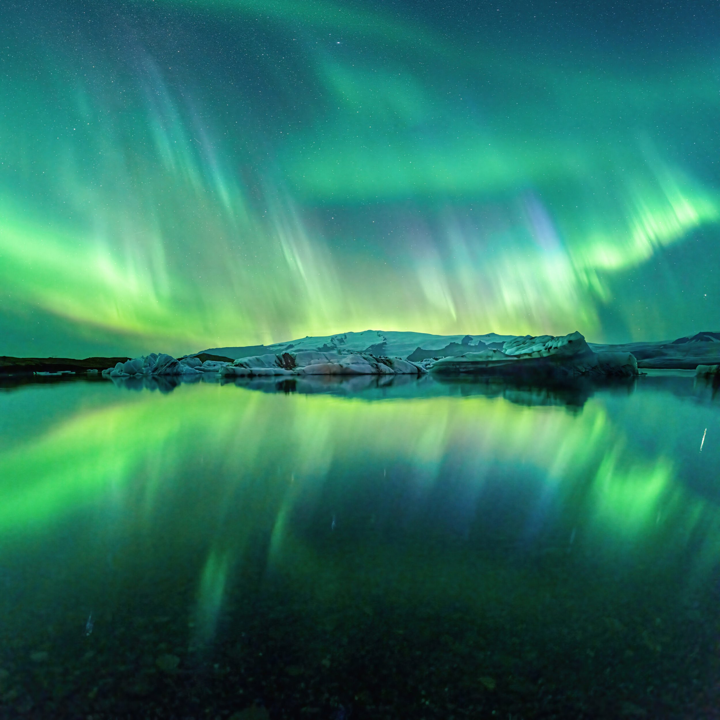 Auroras Boreales en Jökúlsarlón — Islandia