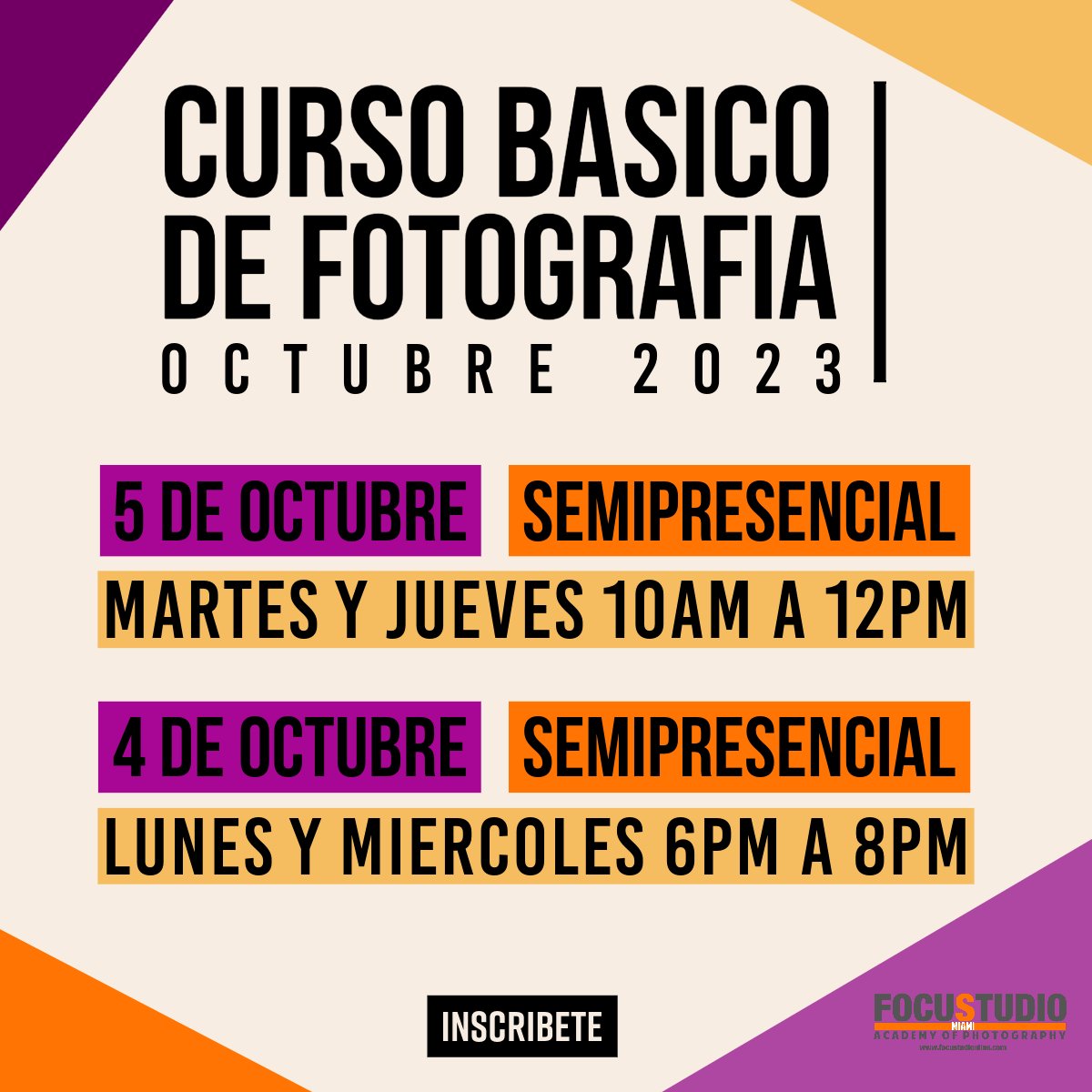 CURSO BASICO DE FOTOGRAFIA OCTUBRE 2023