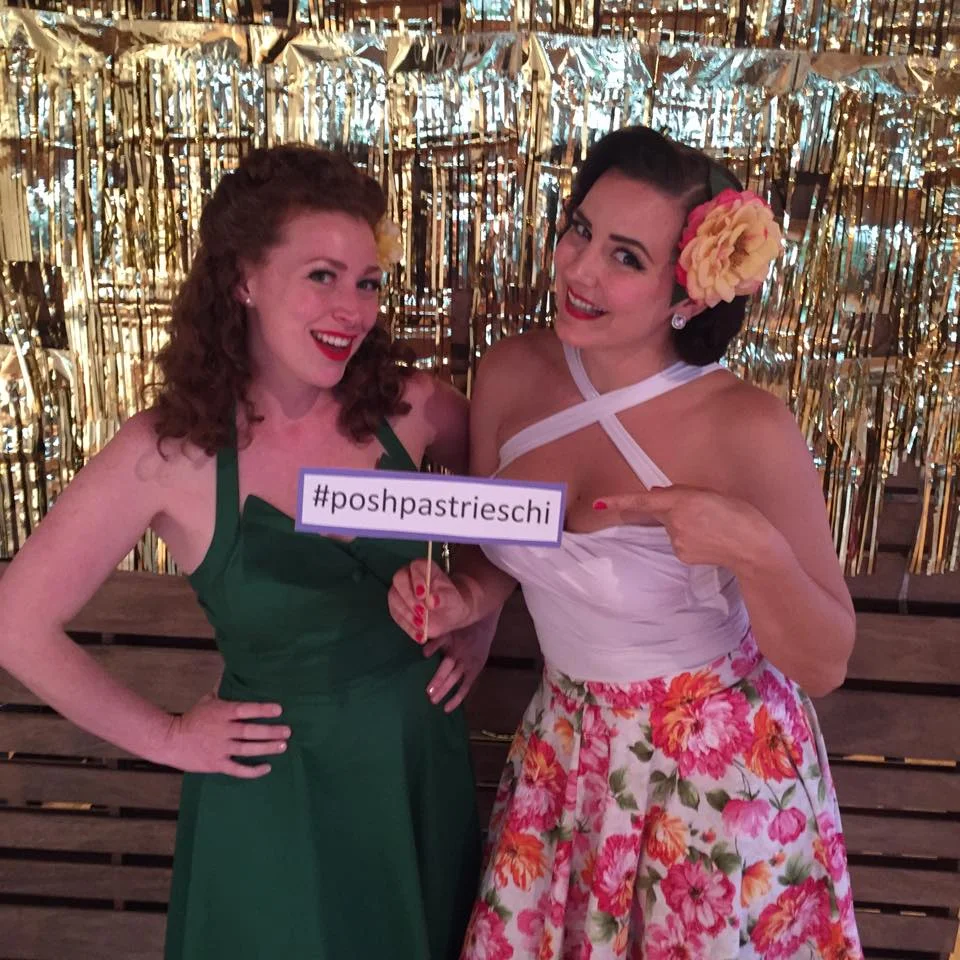 Ada and I love a good photobooth! (Outfit: top - Doll me Up , skirt and hair flower - made by me