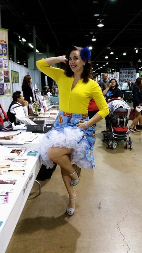 Thursday Outfit: Skirt - made by me, crinoline - Hell Bunny, sweater - JCrew, hair flower - made by me