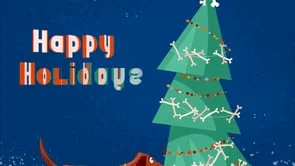 Doxie and the Bone tree - Happy Holidays!