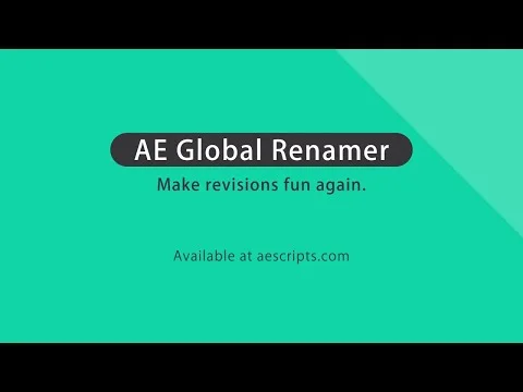 AE Global Renamer 2 Promo