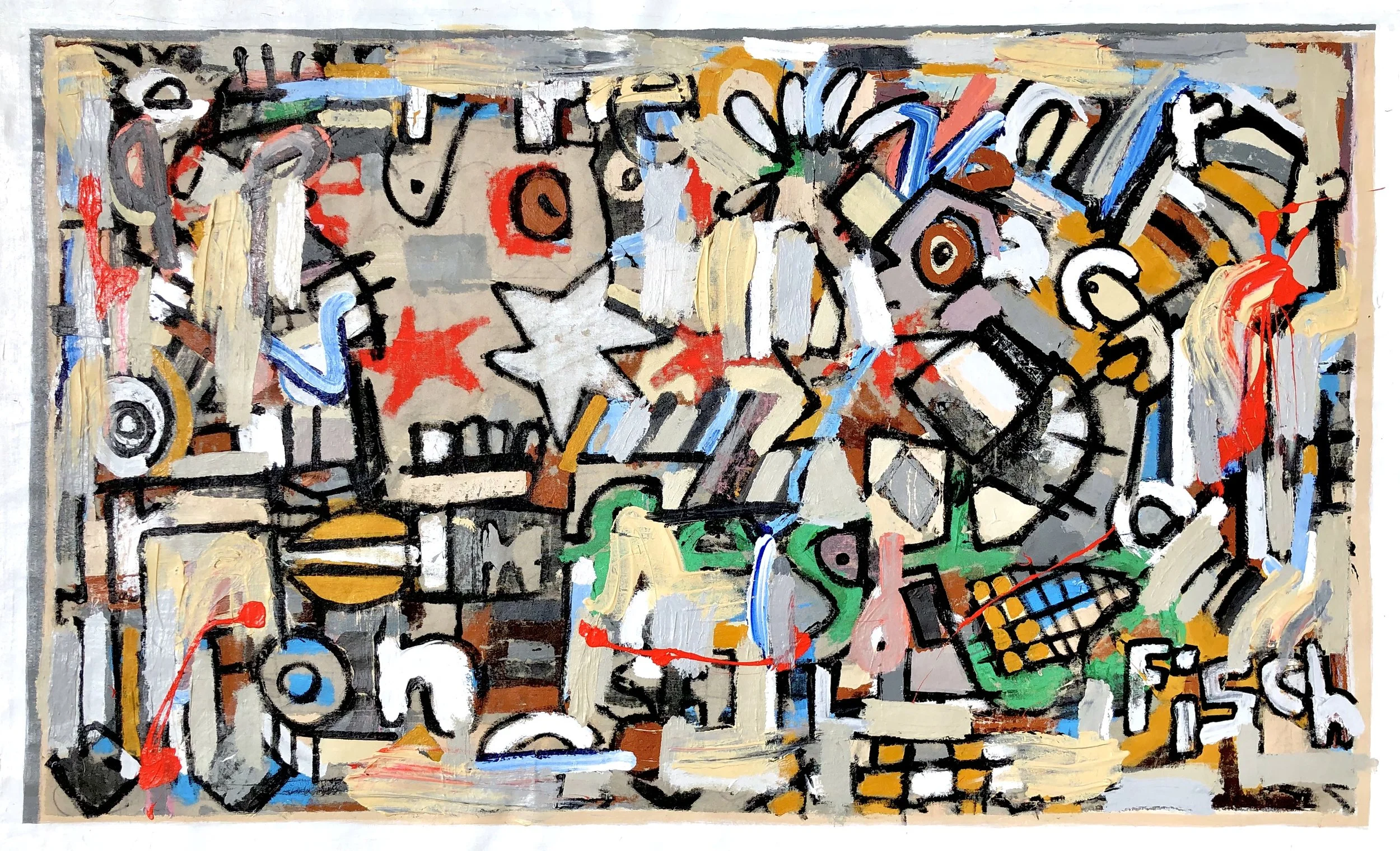 Man and Lion, 33x55”
