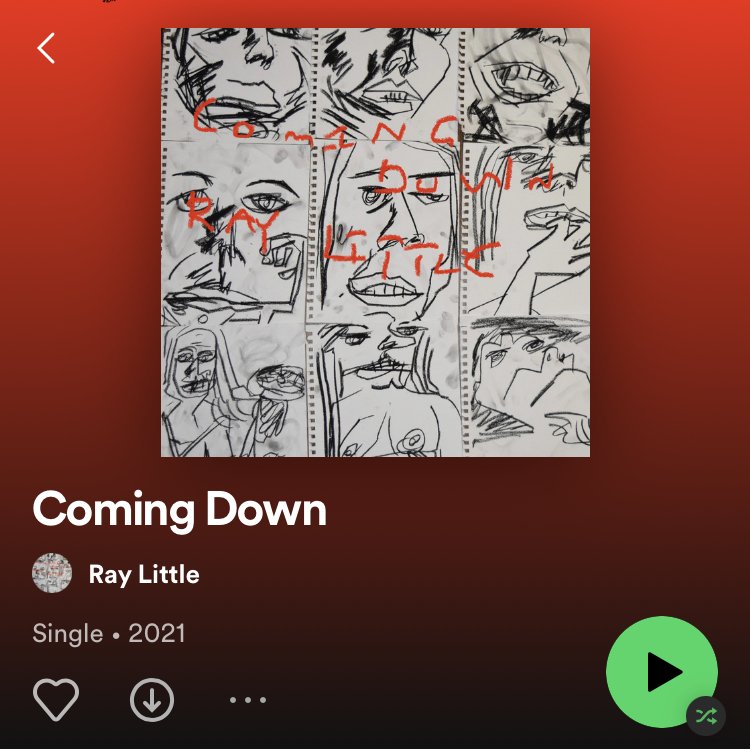 Single Cover - Ray Little - Coming Down