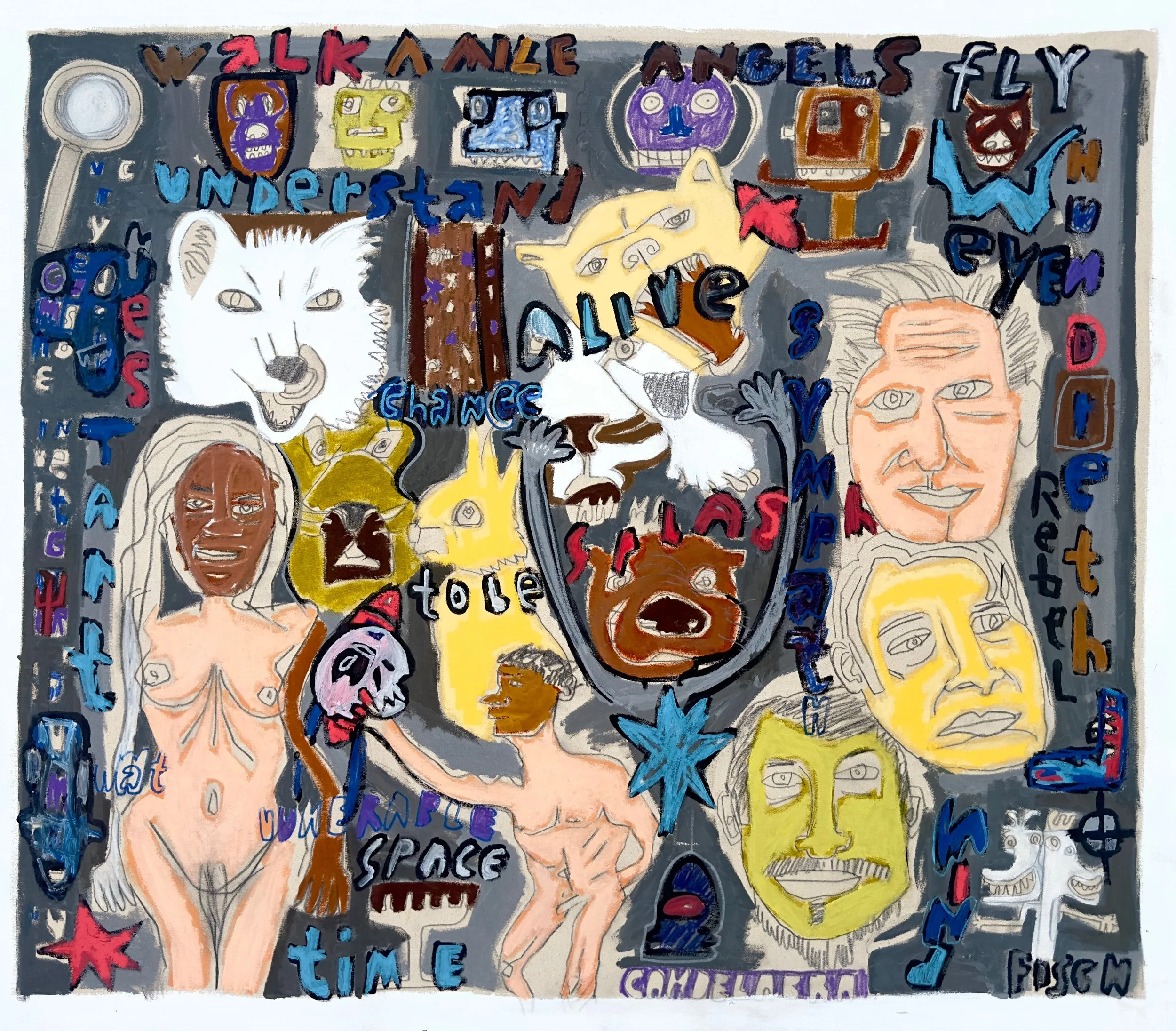 Naked and Night Gumshoe Eye, 46x 53”