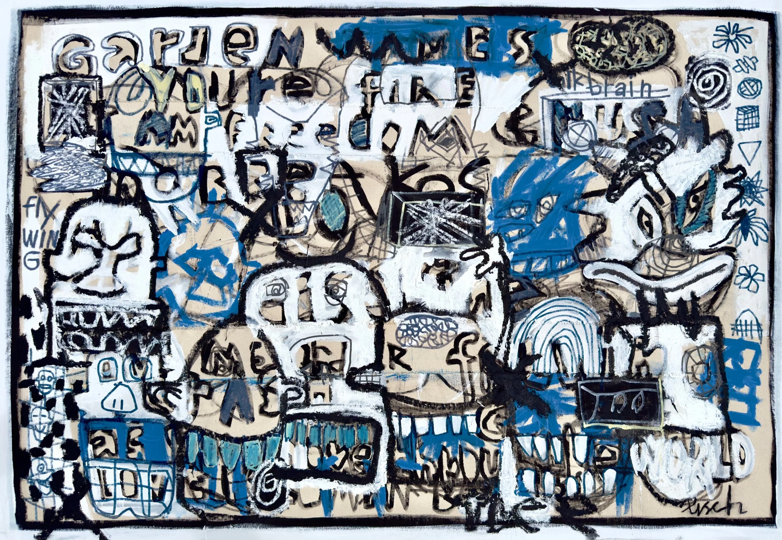 Artificial Blues, 36x54” 