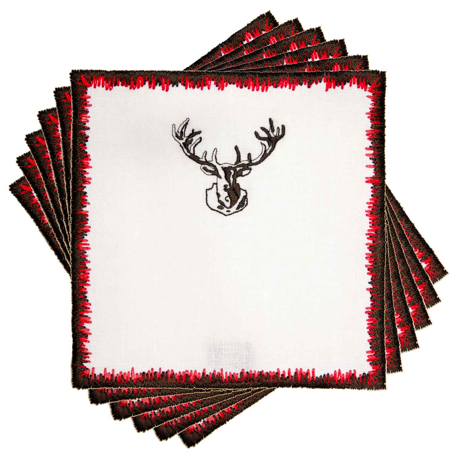 Bosco Stag Linen Cocktail Napkins