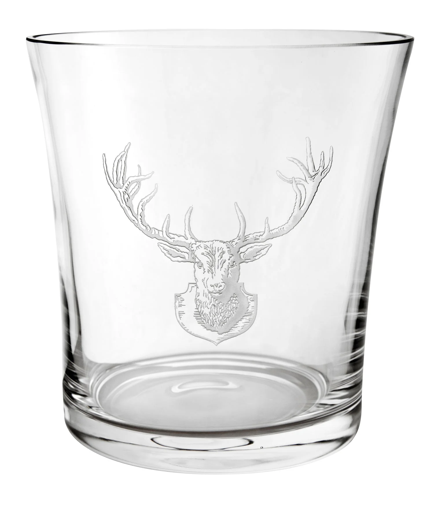 Hand-Etched Crystal Stag Ice Bucket