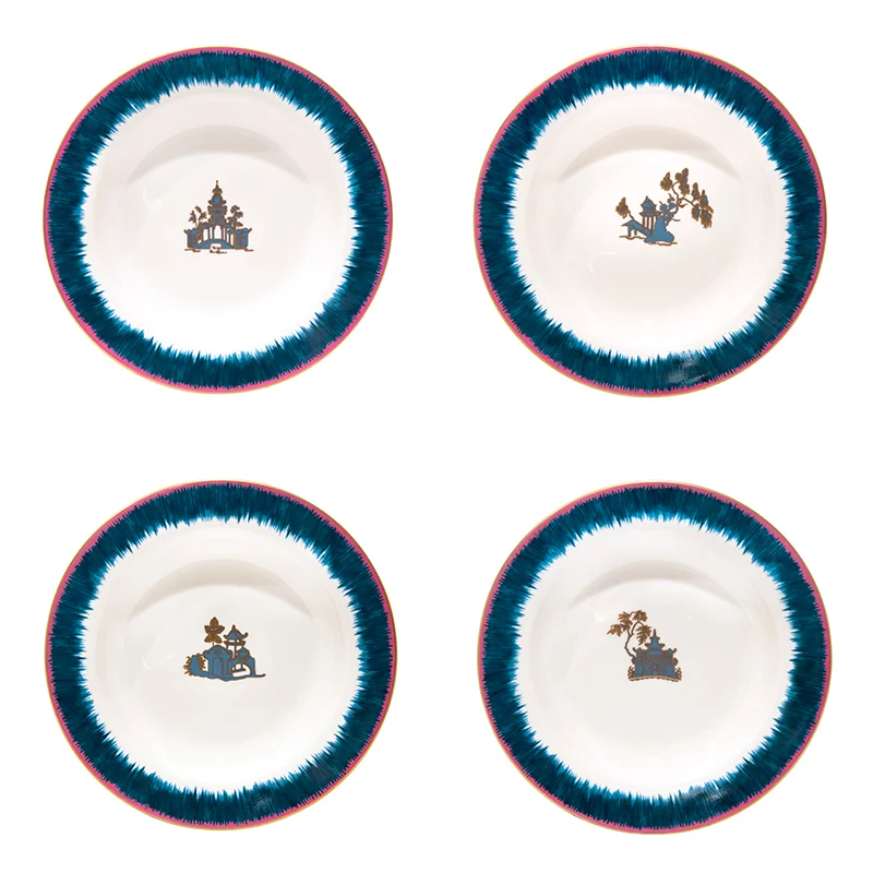 Fiamma Pagoda Porcelain Soup Bowls