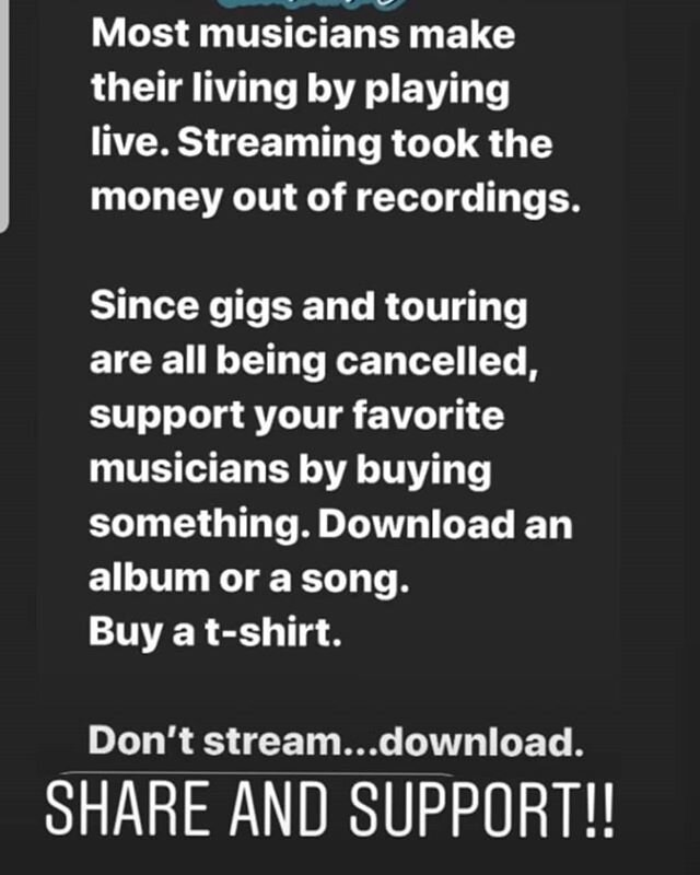 Seeing all our friends lose their regular gigs as necessary precautions are being taken is absolutely heartbreaking. Please consider supporting your local musicians by sending them a tip or buying merch. Luckily in California there are options availa