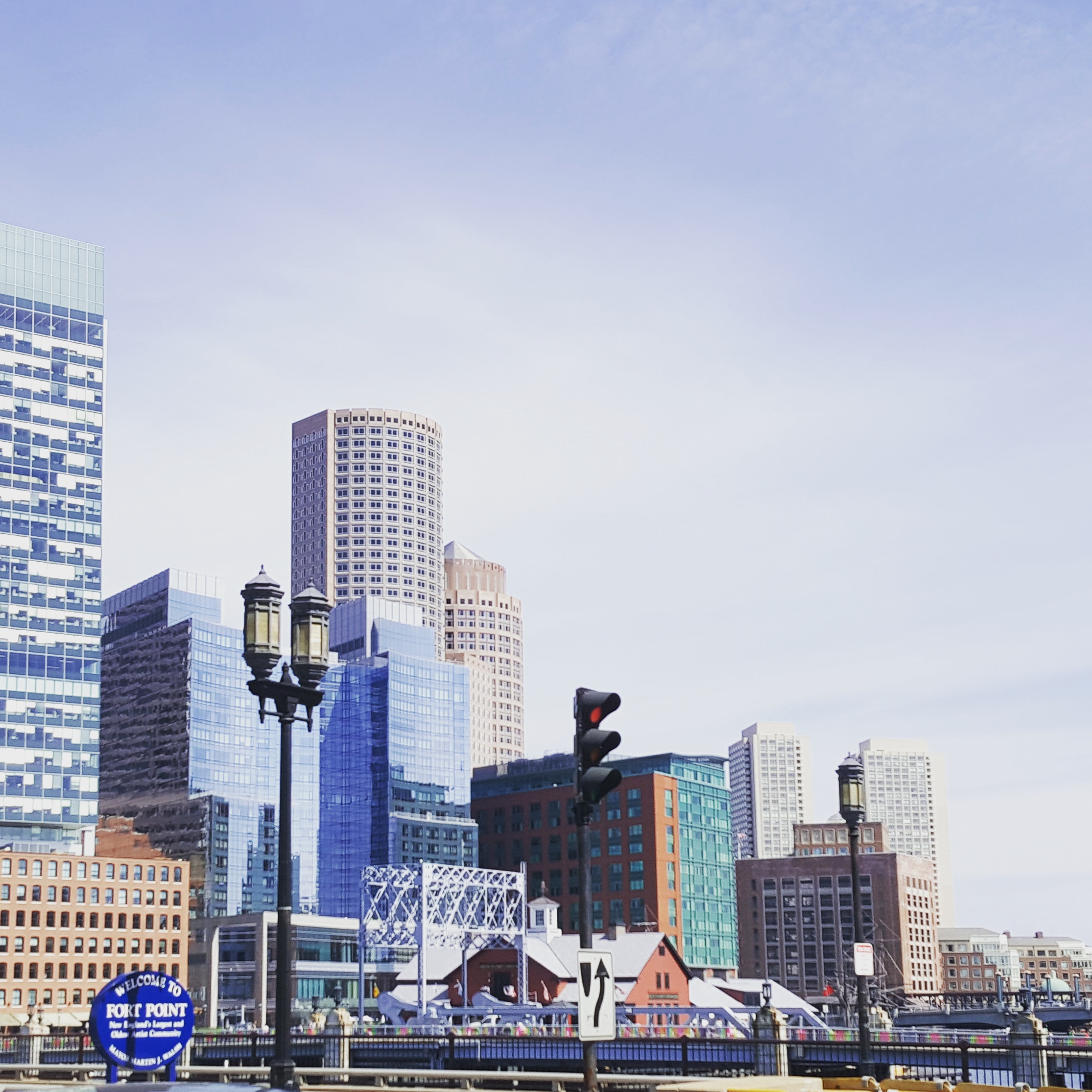 Part of the Boston Skyline from the Fort Point area. 