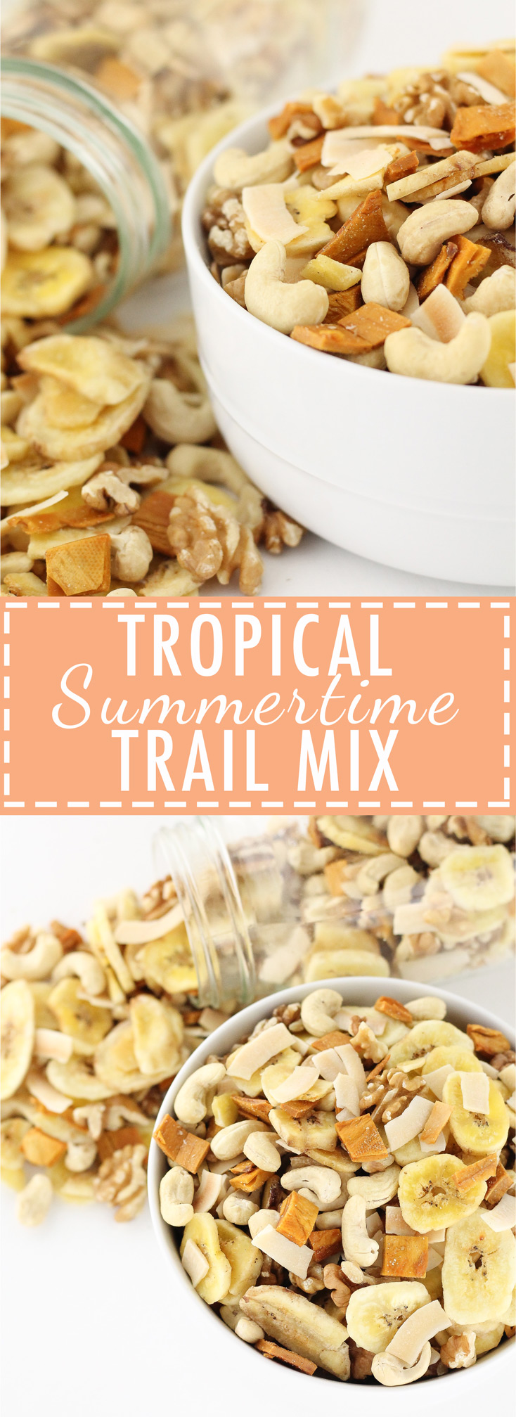 trail mix, paleo, grain free, gluten free, dairy free, easy, quick, homemade, recipe, summertime, tropical, mango, coconut