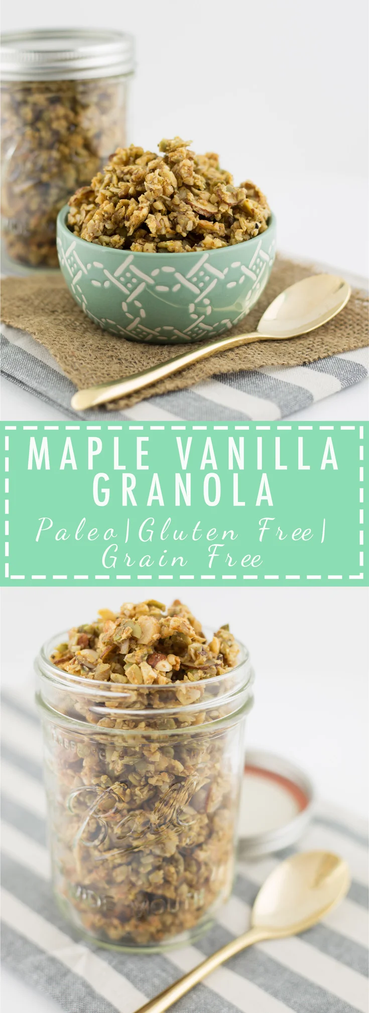 Maple vanilla granola, paleo, primal, gluten free, grain free, dairy free, homemade granola recipe, healthy foods