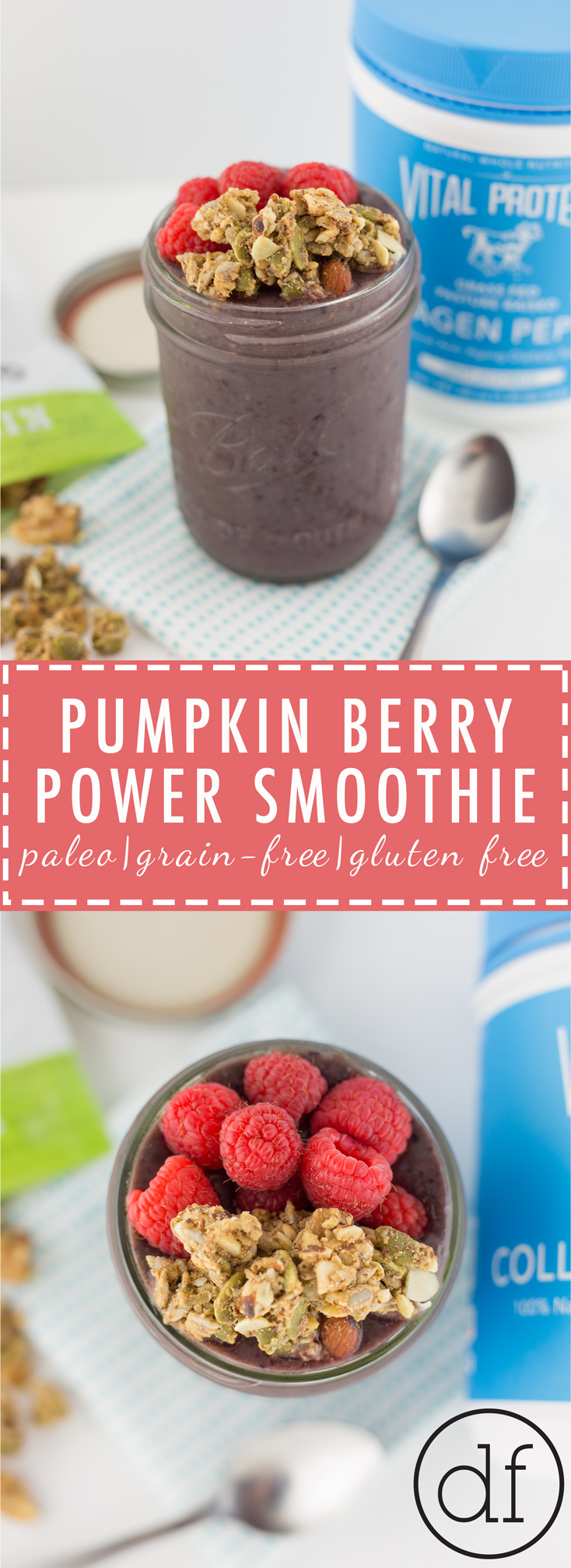 Pumpkin Berry Power Smoothie, Paleo, Gluten Free, Dairy Free, Whole30, Primal, Easy, Quick 