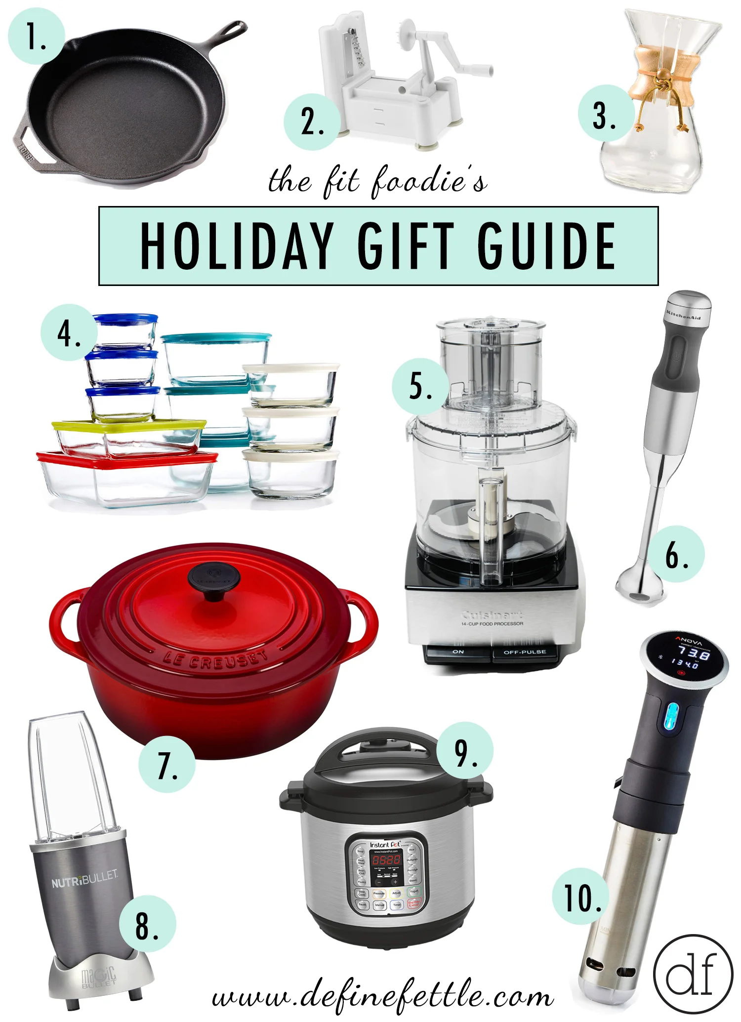 Fit Foodie's Holiday Gift Guide, Fit Foodie, Define Fettle, Holiday Shopping, Healthy Christmas Gifts, Kitchen Essentials