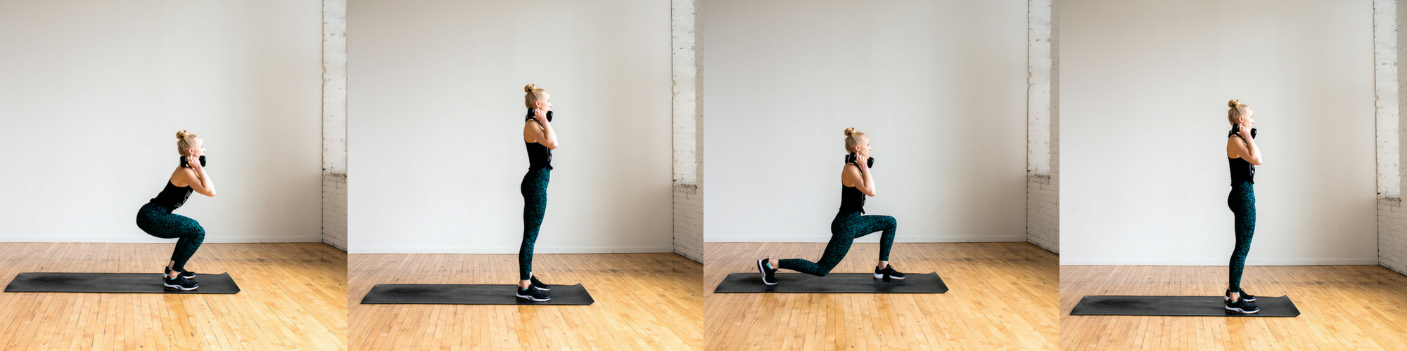 HIIT Workout, Squat, Reverse Lunge, Dumbbells, At Home Workout