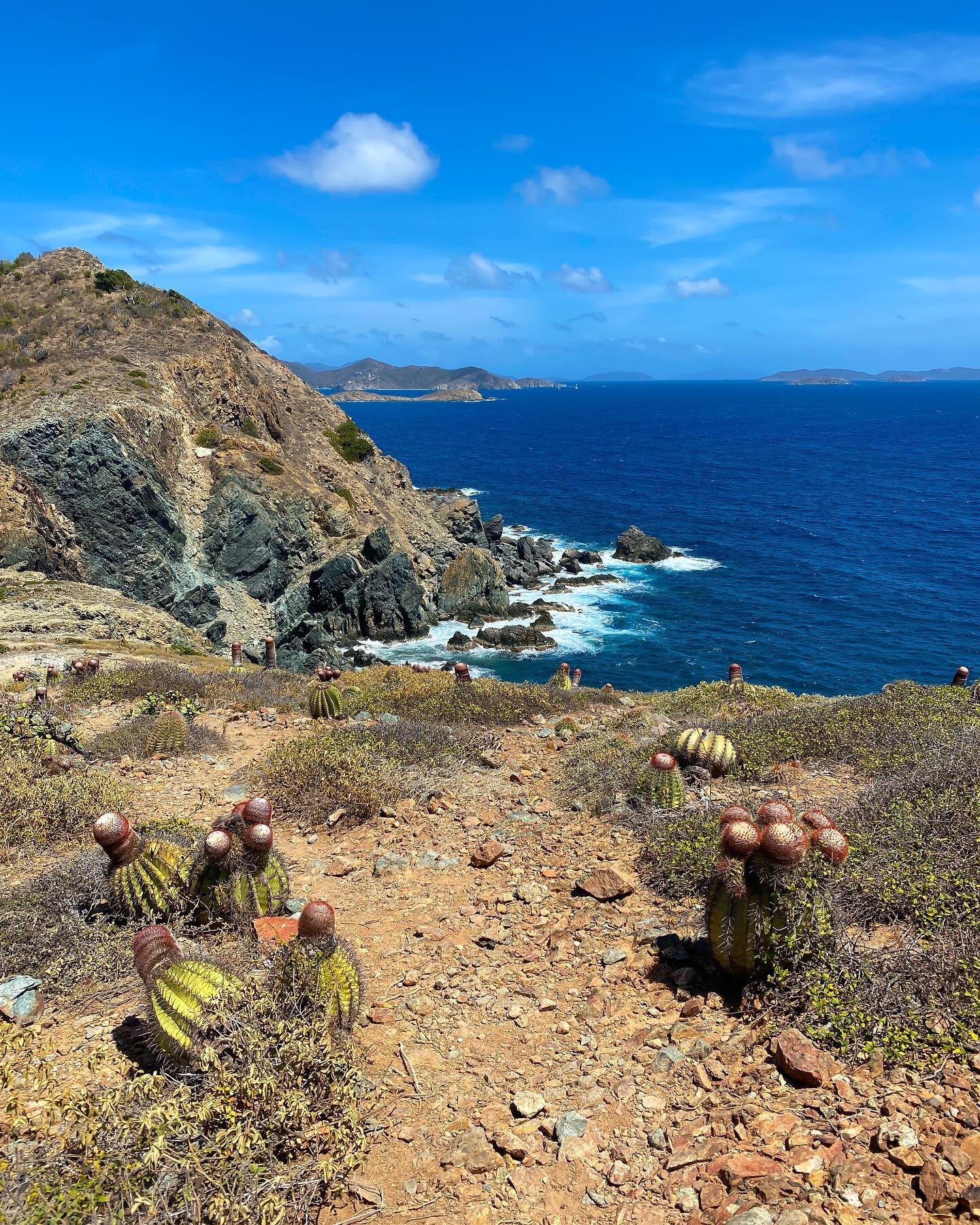 [Ram Head Trail] crossed multiple beaches, an orange salt water pond &amp; STUNNED with views like this from the top. Best trail in Virgin Islands National Park? There&rsquo;s no question. #definefettletravels