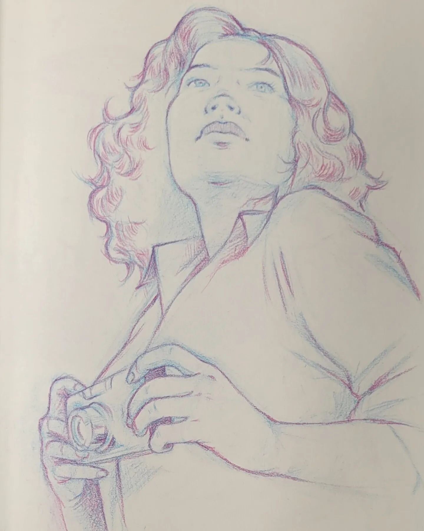 I tried to draw my amazing wife from memory. A quick sketch of when she's on the hunt for a good shot on film. ❤️😎 📸 @mkrshoots

#streetphotography #photographer #newyorkcityphotography #artist #illustration #illustrationartists #illustratorsoninst