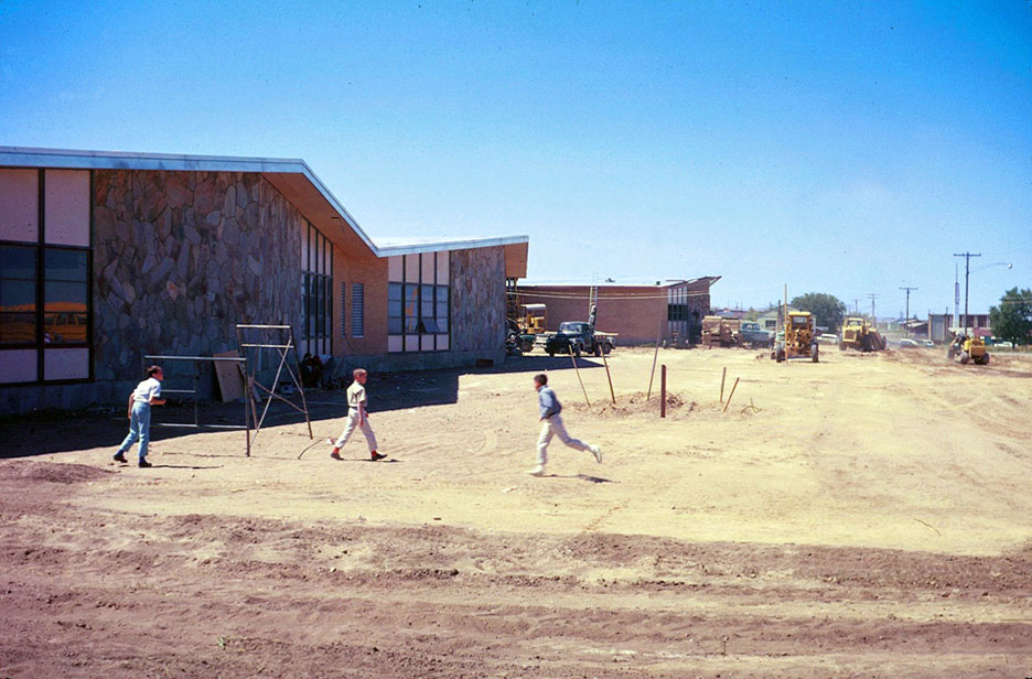  The Front of the school in 1962.  Quick Fact:  5100 South is not yet paved in 1962! 