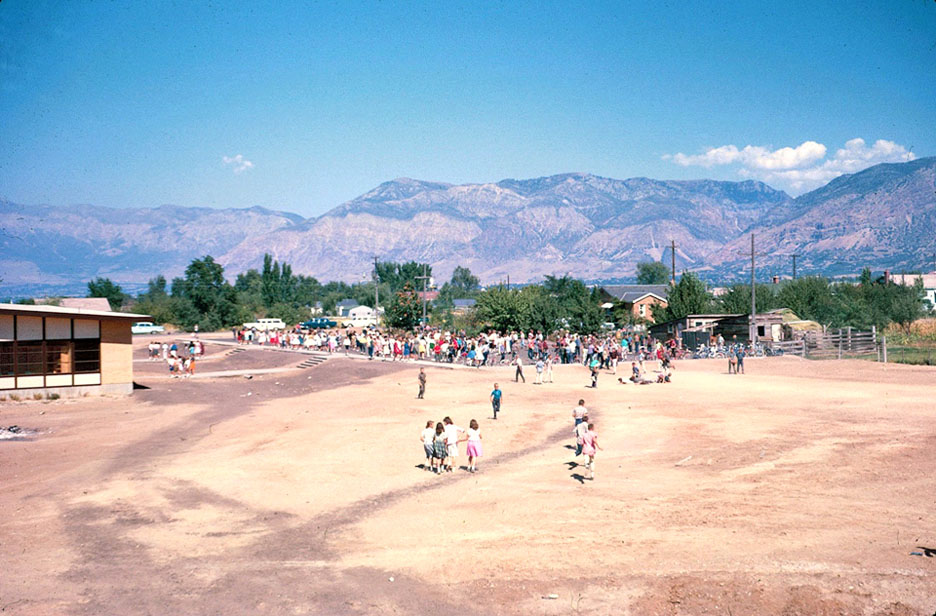  Looking North East from the South Side of the School.  Quick Fact:  T. H. Bell had recess on a parking lot.&nbsp; In 1962, the 6th grade enjoyed the East parking lot for their recess area. 