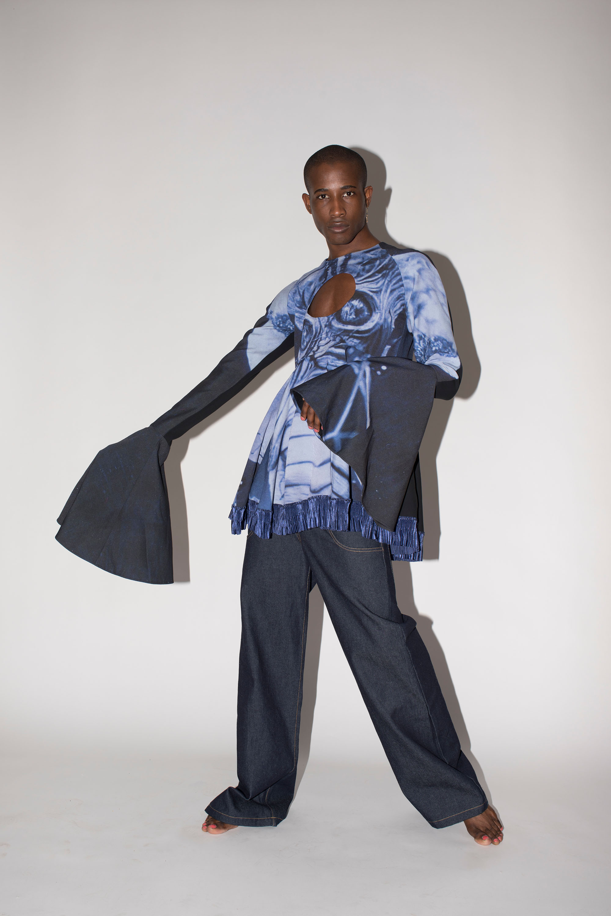 On Cory: dress (worn as tunic) Vasilis Loizides, denim Barragán.