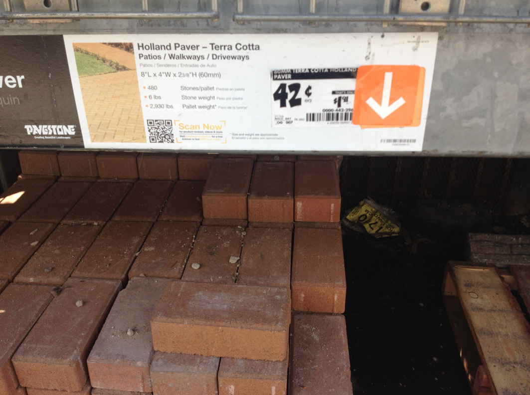 RECOMMENDED WEIGHTS: Paver Stones from Home Depot: 6 lbs each 8" x 4" x 2 3/8"