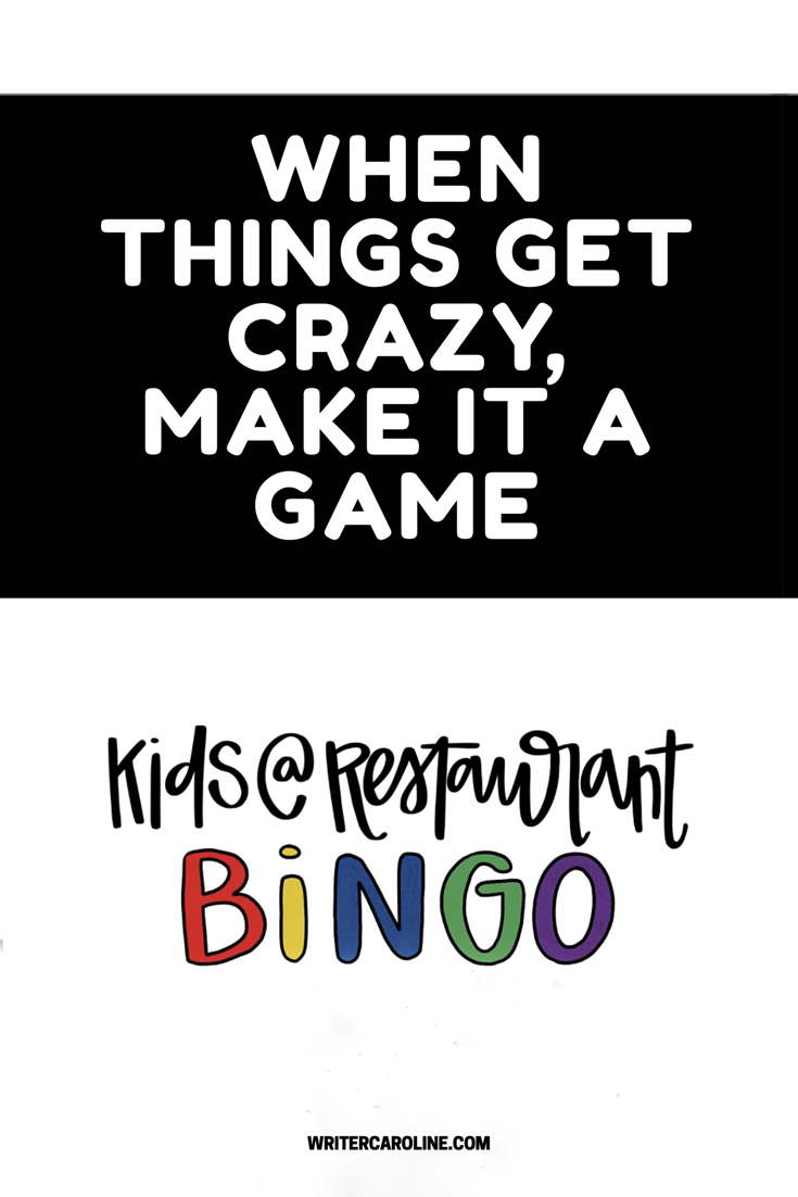 Restaurant Bingo for Parents