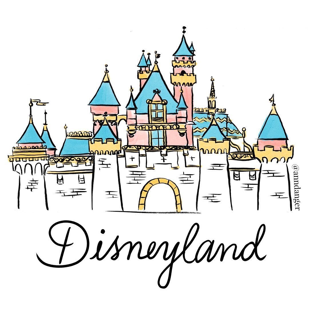 Happy birthday, Disneyland! 66 years of making magic and dreams come true, including mine 💖 
.
.
.
#disneyland #disneyartist #disneyart #disneylandcalifornia