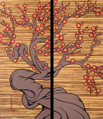   Plum Tree . Acrylic on Plyboo 2007 