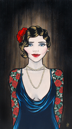   Miss 20's.  Acrylic on Plyboo 2010 