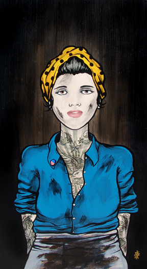   Miss 40's  Acrylic on Plyboo 2010 