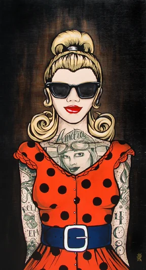   Miss 50's  Acrylic on Plyboo 2010 