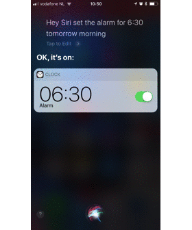 Siri setting alarm demo.gif