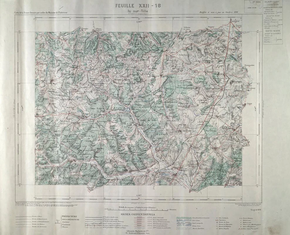 Côte d'Or, Arrondissement de Chatillon-sur-Seine, Canton de Aignay-le-Duc, © Ministre de l'Intérieur, France, 1891