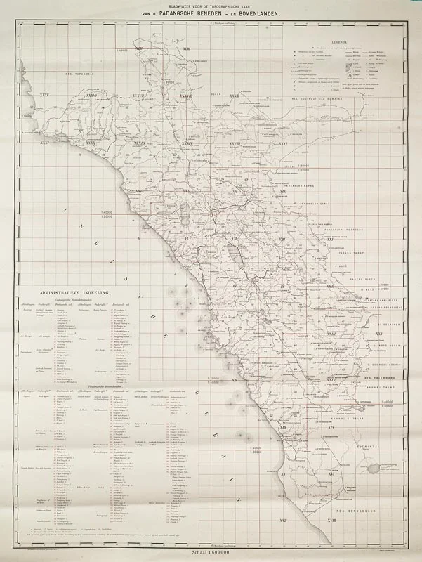 Padangsche Beneden en / et / und&nbsp; Bovenlanden © Topografisch Bureau Batavia, 1905