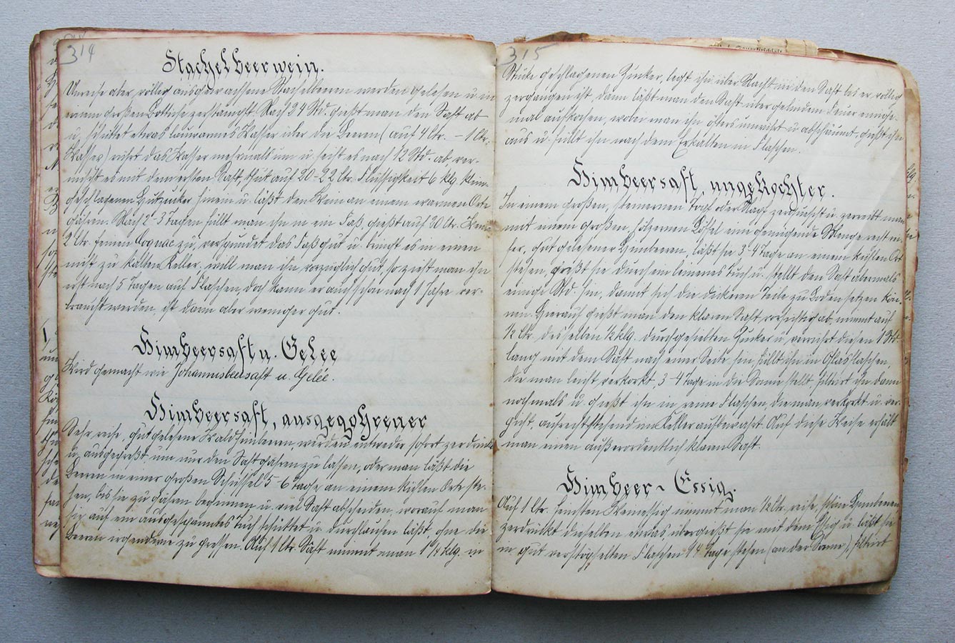 Stachelbeerwein - Himbeersaft u. Gelee - Himbeersaft, ausgegohrener - Himbeersaft, ungekochter © Auteurs inconnus, droits réservés
