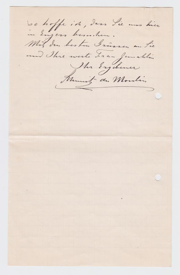 Lettre de / Brief von Heinrich (Muhammad Adil) Schmitz du Moulin à / an Karl May, 1.11.1904 © Karl May-Verlag Bamberg-Radebeul