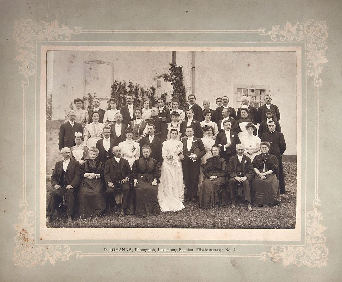 Mariage de / Hochzeit von Gertrud Schmitz et / und Paul Warisse, © P. Johanns, Luxemburg, 1908&nbsp;