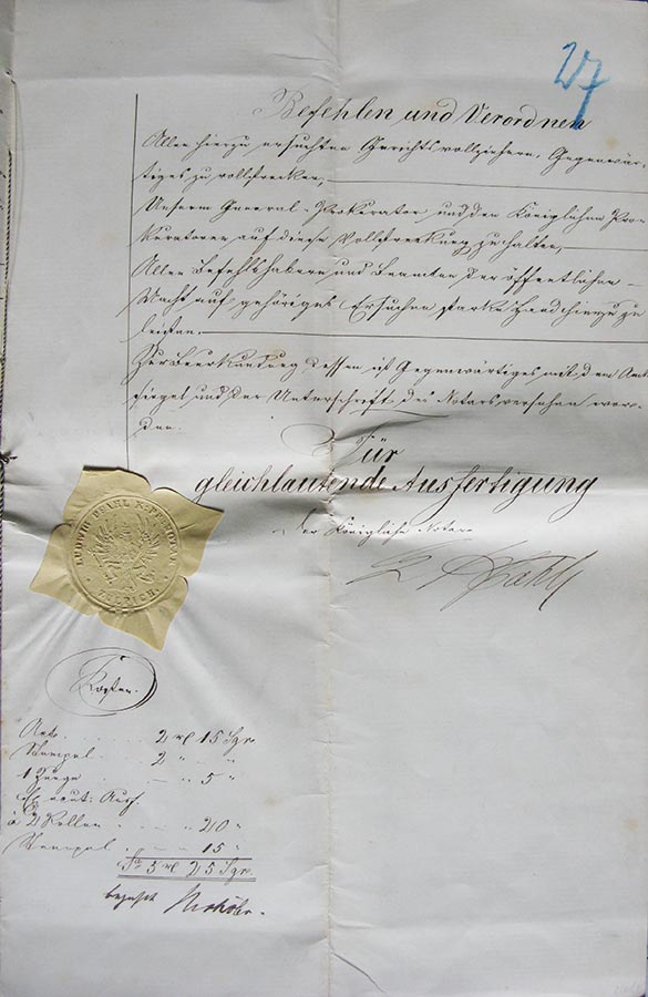 Contrat de mariage entre Tillmann Schmitz et Maria Anna du Moulin / Ehevertrag zwischen Tillmann Schmitz und Maria Anna du Moulin, 1858