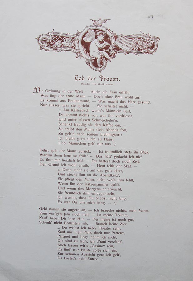 Poêmes assemblés pour la fête de mariage de / Gedichte zusammengetragen für die Hochzeitsfeier von Hedwig Fürstenberg et / und Alderich Schmitz, Schwelm, 1908 © M. Scherz, Schwelm