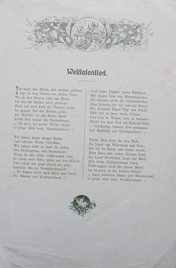 Poêmes assemblés pour la fête de mariage de / Gedichte zusammengetragen für die Hochzeitsfeier von Hedwig Fürstenberg et / und Alderich Schmitz, Schwelm, 1908 © M. Scherz, Schwelm