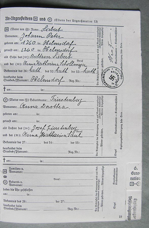 Passeport généalogique de Gertrud Elisabth Schmitz / Ahnenpass von Gertrud Elisabth Schmitz