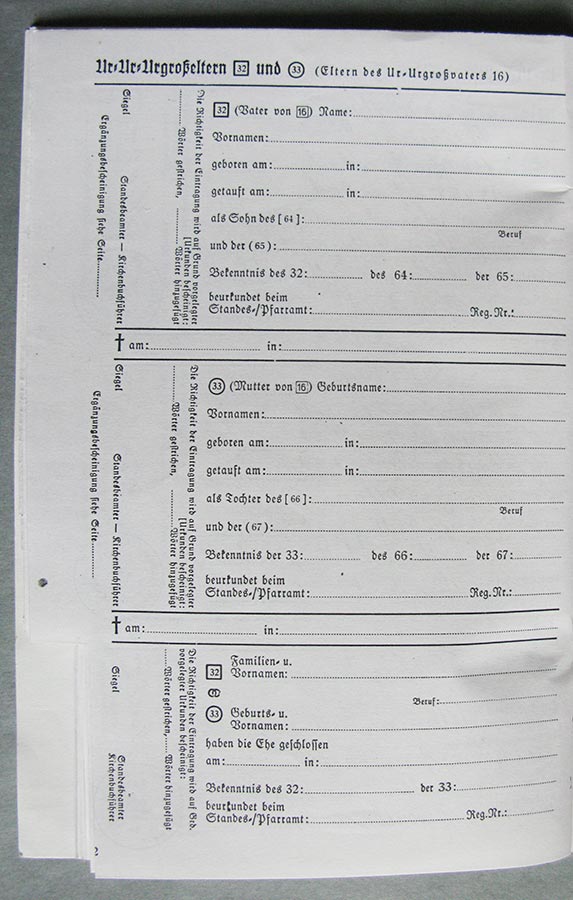 Passeport généalogique de Gertrud Elisabth Schmitz / Ahnenpass von Gertrud Elisabth Schmitz