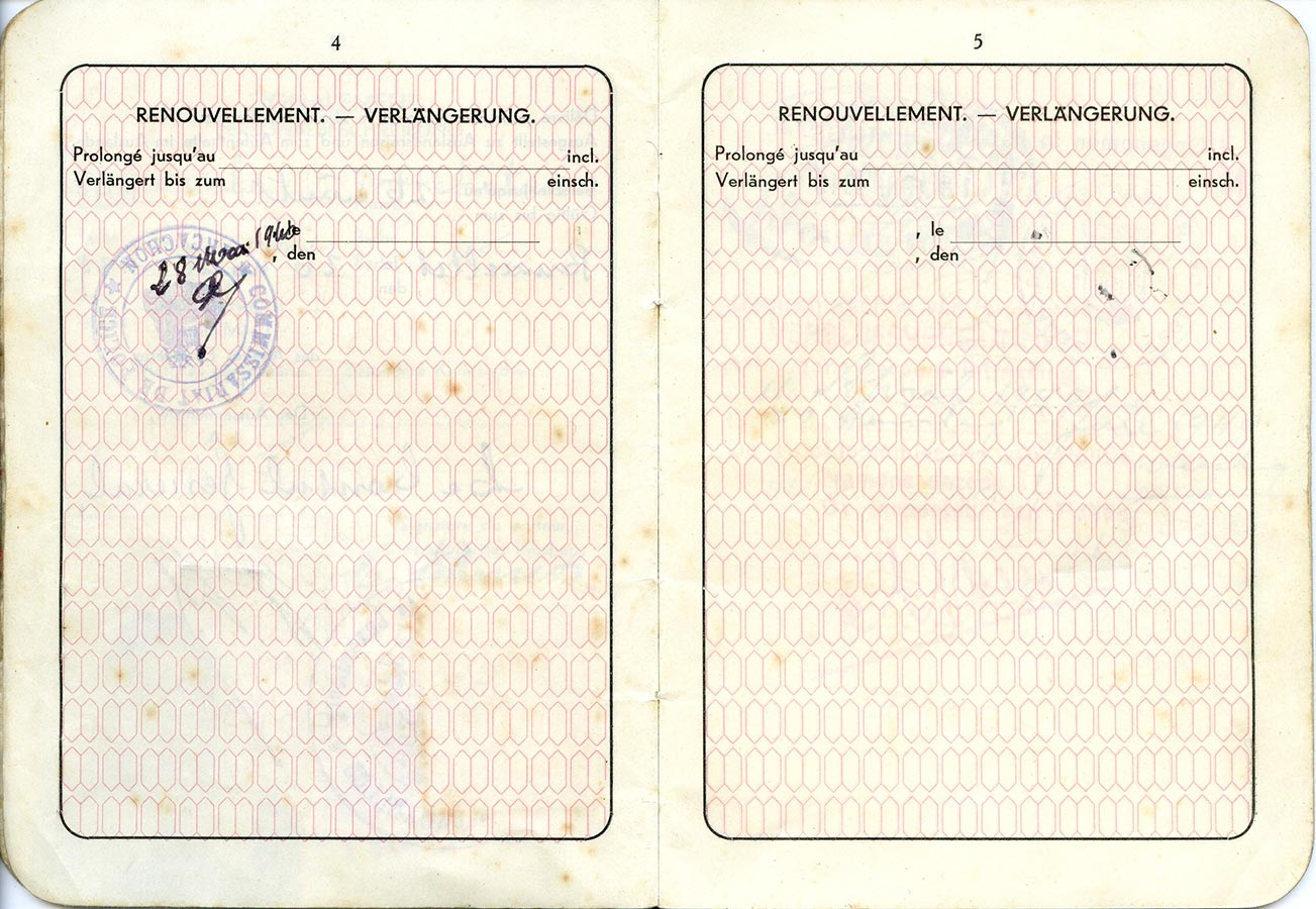 Passeport de / Pass von Marianne Schmitz, 1939