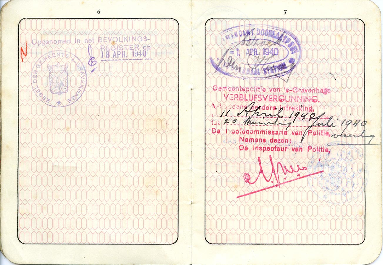 Passeport de / Pass von Marianne Schmitz, 1939