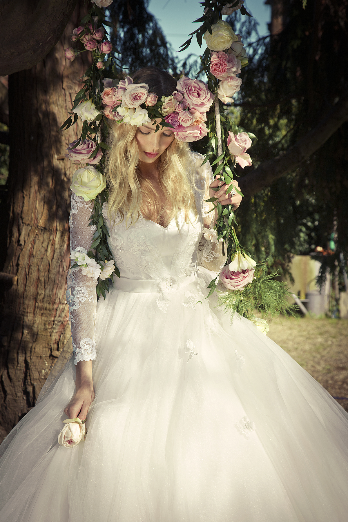 "Lilac" - this is a delightful gown with delicate lace sleeves and gorgeous pearl detailing around the bust. This is a real WOW factor dress. 