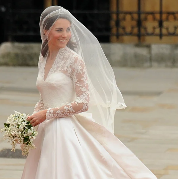 kate middleton had a veil fit for a princess. photo: hello