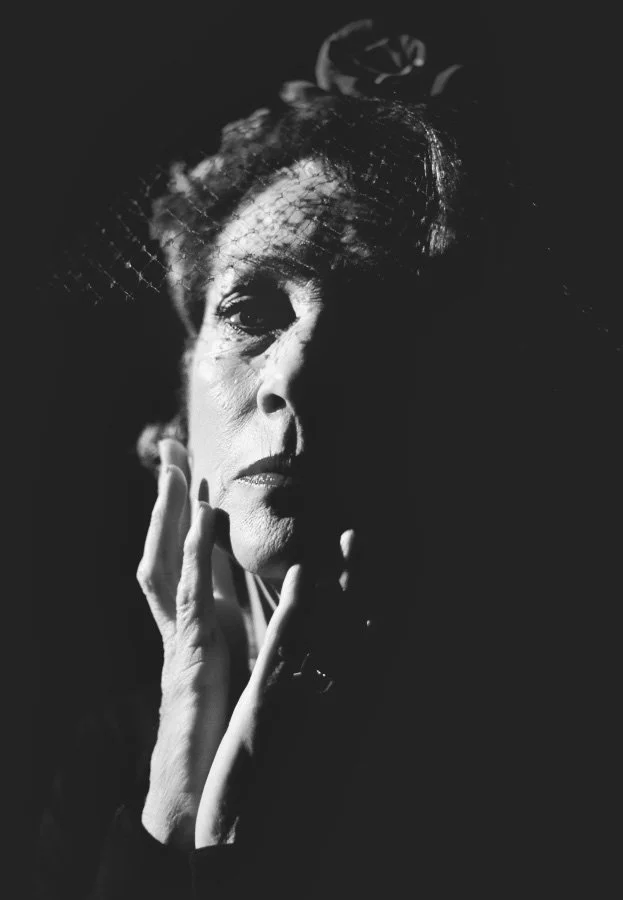 Actress Linda Marlowe, before her performance of Berkoff's Women, London.