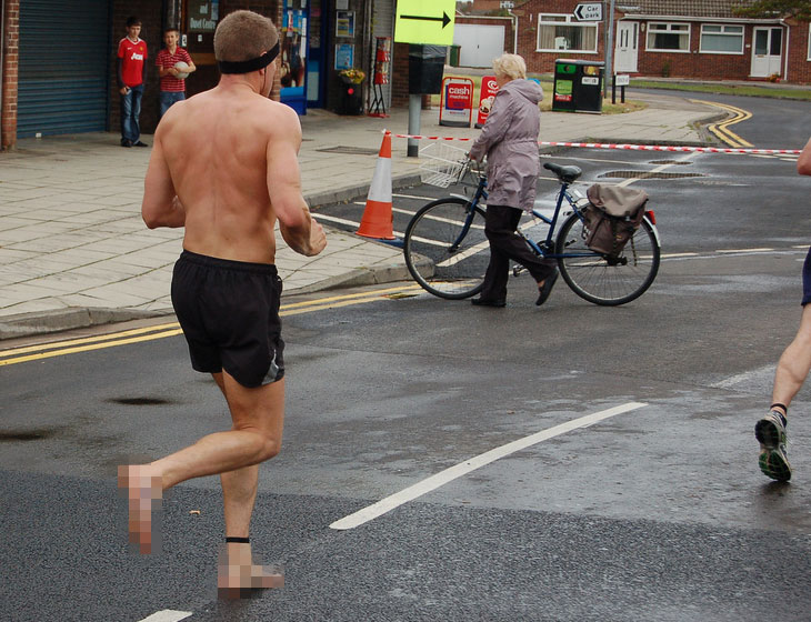 We've blurred this runner's feet for Jimmy's sake.